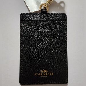 Coach Black Lanyard ID/Card Holder